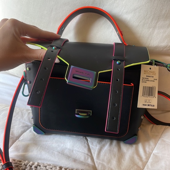 Michael Kors Manhattan Limited Edition Bag NWT - MD TH SCHOOL SATCHEL LEATHER - Picture 3 of 7